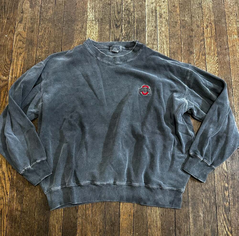 Vintage 90s Ohio State University Buckeyes Embroidered Crewneck Sweatshirt Charc